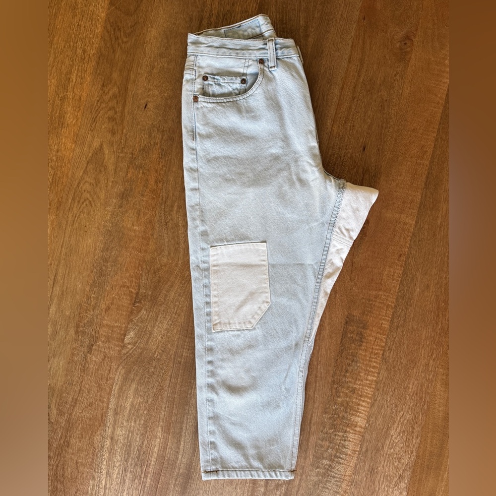 Atelier & Repairs Unisex Drop-Crotch Gusseted 501 Levi’s Light Blue Wash Jeans